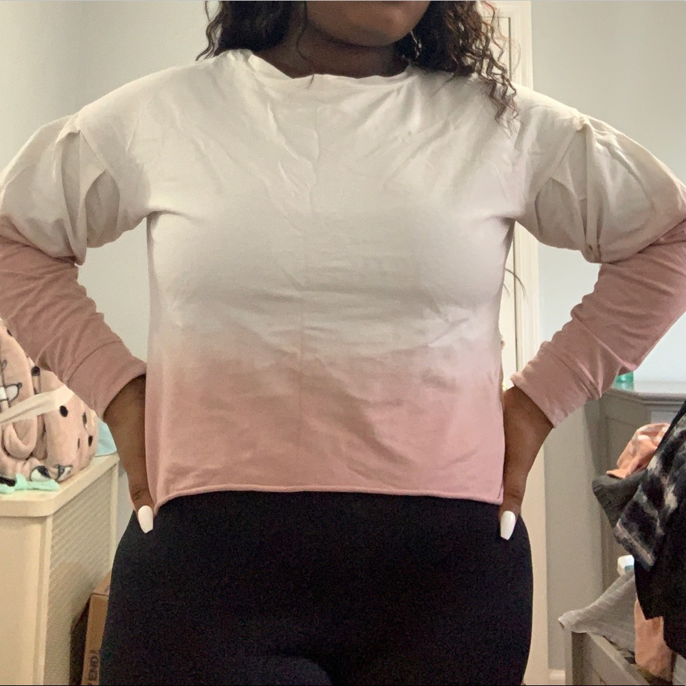 White and Pink Ombré Top